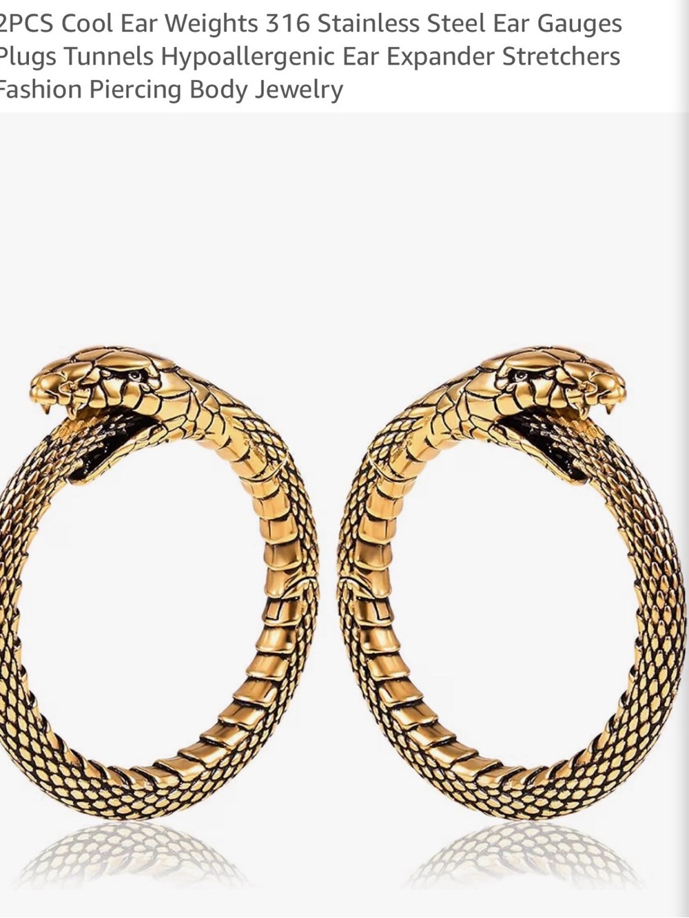 Gold Snake Hoop Earrings - Sculpted Serpent Design